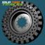 14.00-24 Solid Rubber Telehandler Tires with 10 Bolt Hole Rims