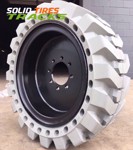 Set of 4, 31x10-20/ 10-16.5 Solid Skid Steer Tires - Non Marking Gray